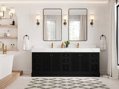 Manhattan 84 in. W x 22 in. D Double Sink Bathroom Vanity - photo 3