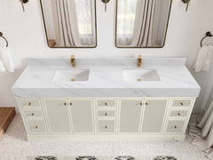 Manhattan 84 in. W x 22 in. D Double Sink Bathroom Vanity - photo 14