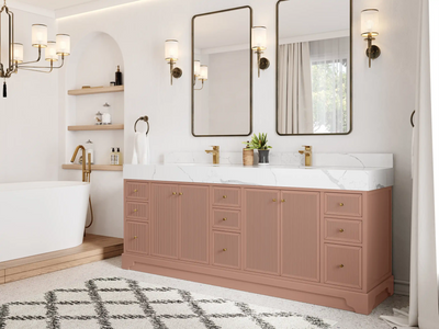 Manhattan 84 in. W x 22 in. D Double Sink Bathroom Vanity - Willow Bath and Vanity