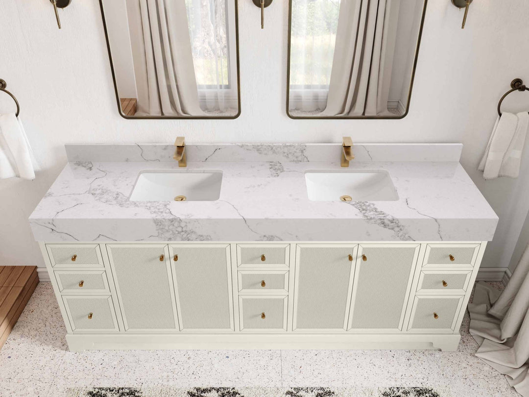 Manhattan 84 in. W x 22 in. D Double Sink Bathroom Vanity - Willow Bath and Vanity