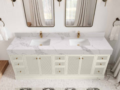 Manhattan 84 in. W x 22 in. D Double Sink Bathroom Vanity - photo 10