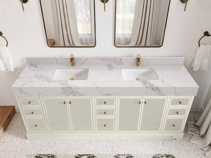 Manhattan 84 in. W x 22 in. D Double Sink Bathroom Vanity - photo 13