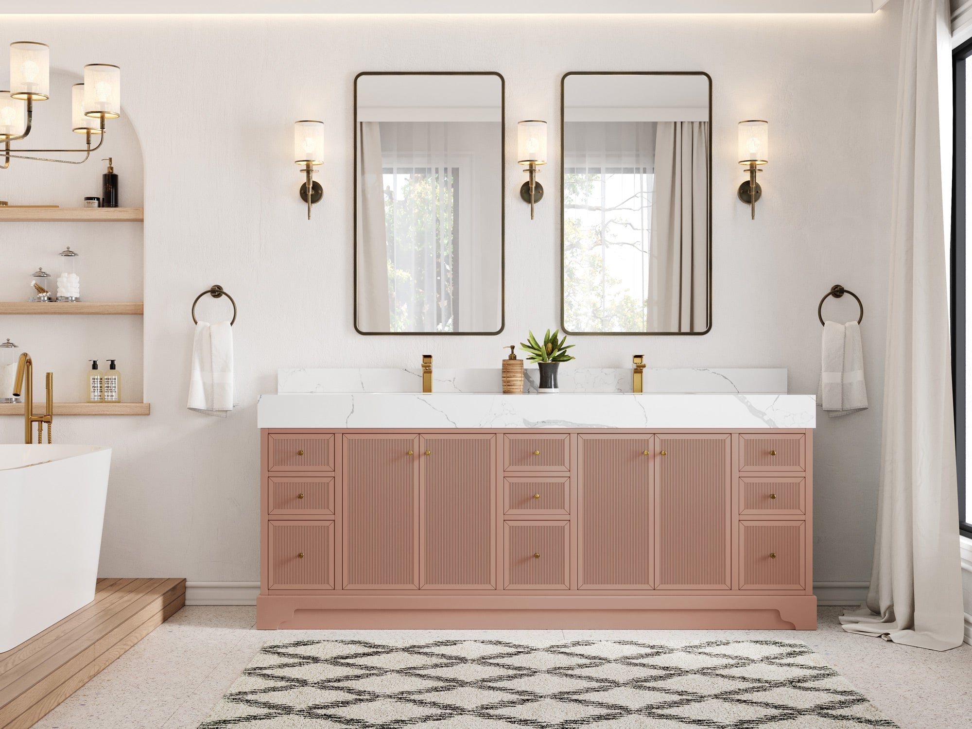 Manhattan 84 in. W x 22 in. D Double Sink Bathroom Vanity - Willow Bath and Vanity