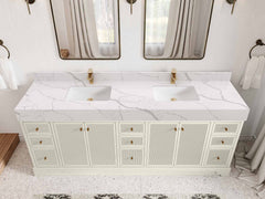 Manhattan 84 in. W x 22 in. D Double Sink Bathroom Vanity - photo 8