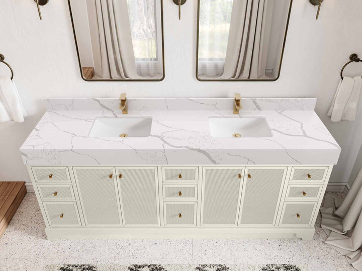 Manhattan 84 in. W x 22 in. D Double Sink Bathroom Vanity - photo 11