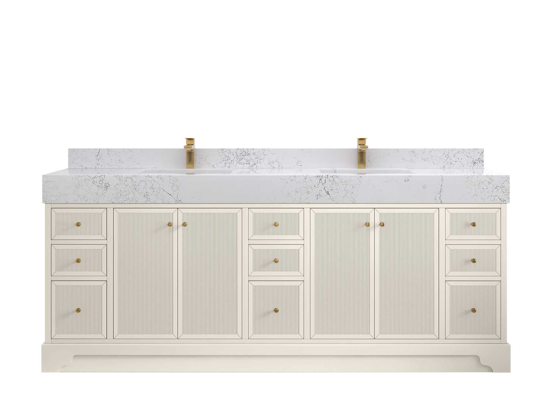 Manhattan 84 in. W x 22 in. D Double Sink Bathroom Vanity - Willow Bath and Vanity