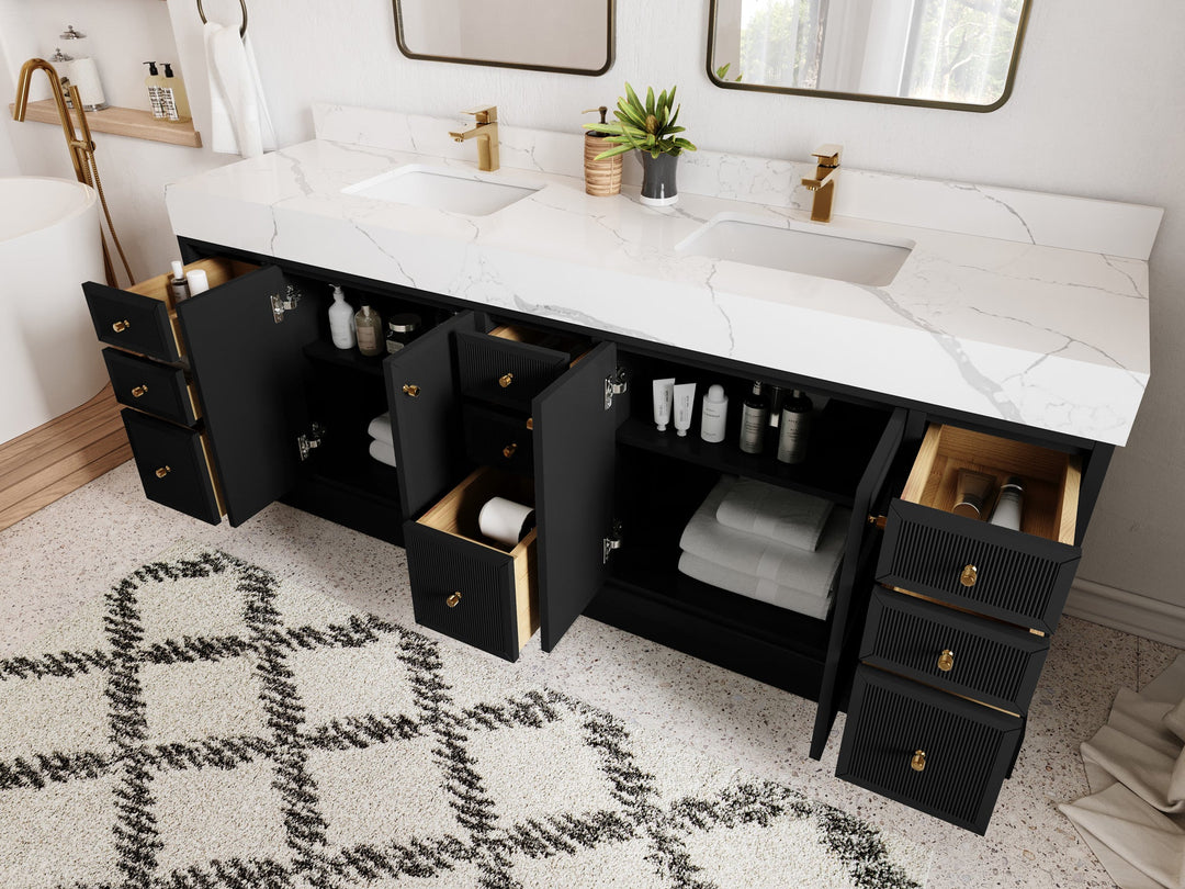 Manhattan 84 in. W x 22 in. D Double Sink Bathroom Vanity - Willow Bath and Vanity