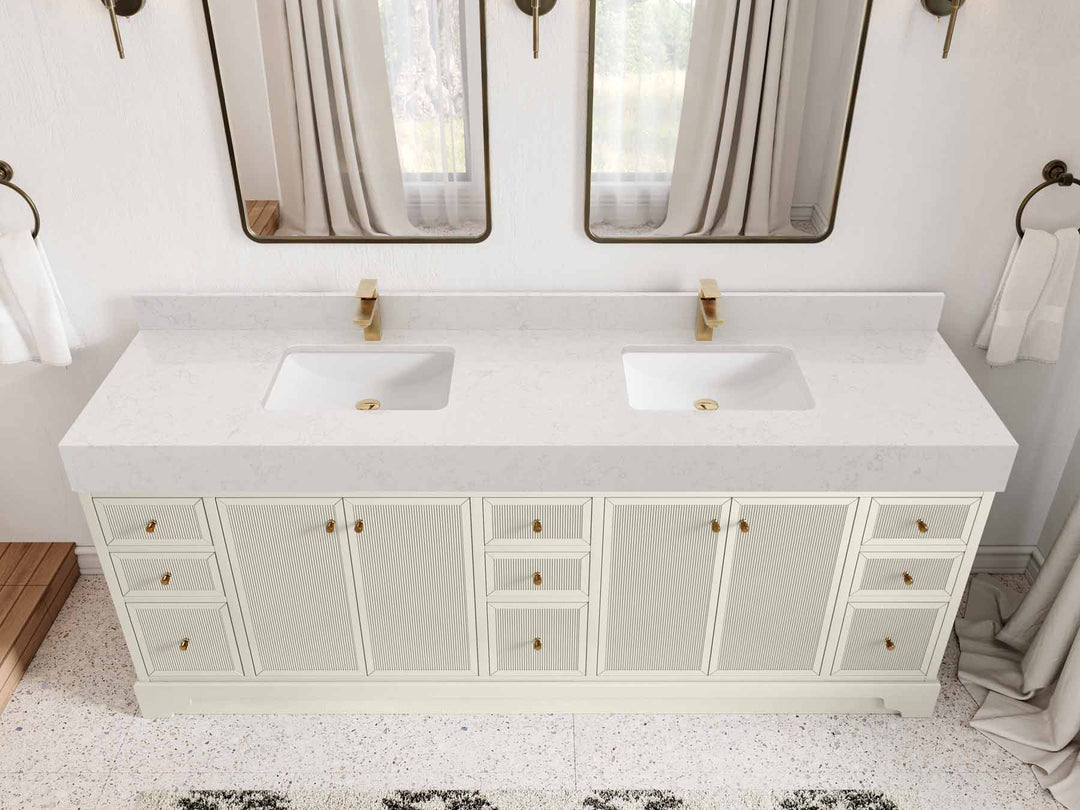 Manhattan 84 in. W x 22 in. D Double Sink Bathroom Vanity - Willow Bath and Vanity