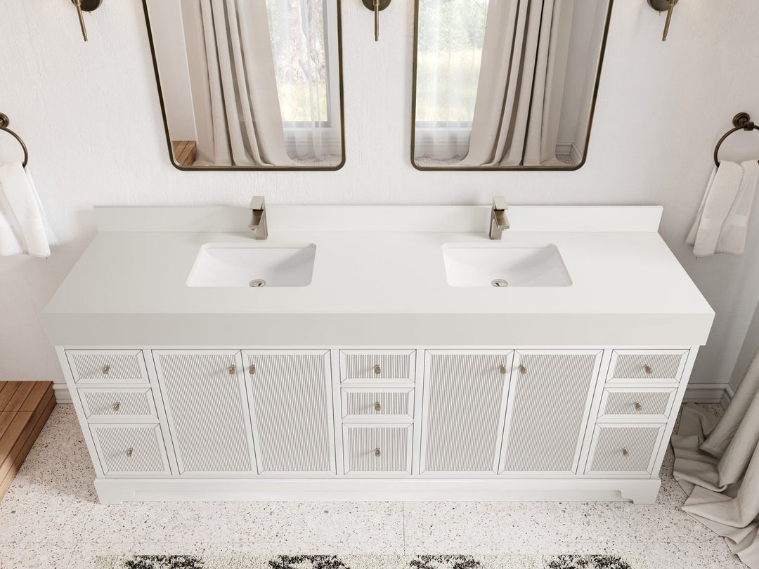 Manhattan 84 in. W x 22 in. D Double Sink Bathroom Vanity - Willow Bath and Vanity