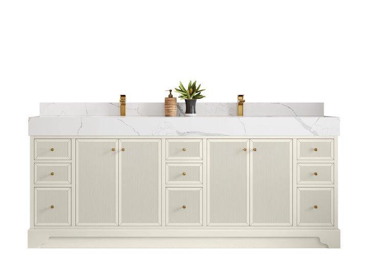 Manhattan 84 in. W x 22 in. D Double Sink Bathroom Vanity - photo 1