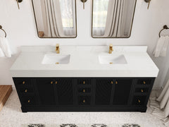 Manhattan 84 in. W x 22 in. D Double Sink Bathroom Vanity - photo 8