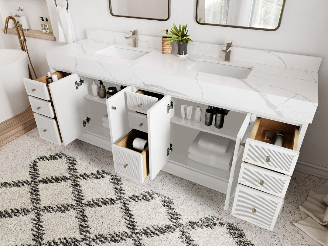 Manhattan 84 in. W x 22 in. D Double Sink Bathroom Vanity - Willow Bath and Vanity