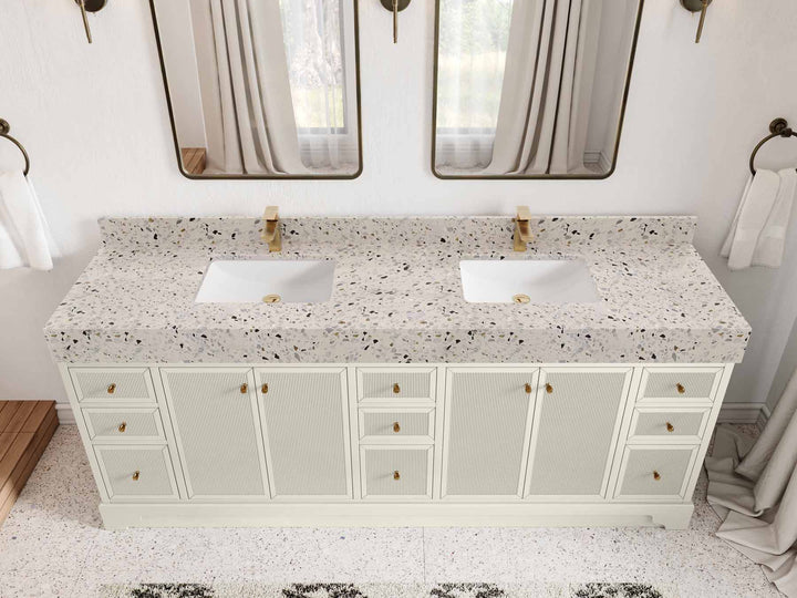 Manhattan 84 in. W x 22 in. D Double Sink Bathroom Vanity - photo 19