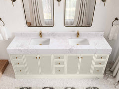 Manhattan 84 in. W x 22 in. D Double Sink Bathroom Vanity - photo 12