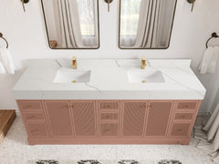 Manhattan 84 in. W x 22 in. D Double Sink Bathroom Vanity - photo 7