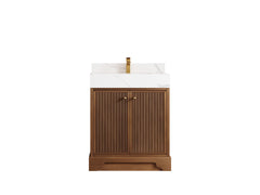 Manhattan Teak Wood 30 in. W x 22 in. D Single Sink Bathroom Vanity - photo 1