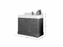 Manhattan Teak Wood 42 in. W x 22 in. D Single Sink Bathroom Vanity - photo 5