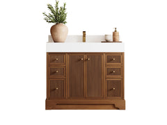 Manhattan Teak Wood 42 in. W x 22 in. D Single Sink Bathroom Vanity - photo 1