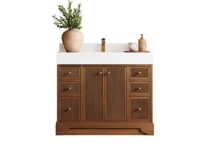 Manhattan Teak Wood 42 in. W x 22 in. D Single Sink Bathroom Vanity - Willow Bath and Vanity