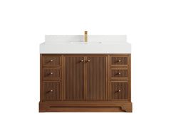 Manhattan Teak Wood 48 in. W x 22 in. D Single Sink Bathroom Vanity - photo 12