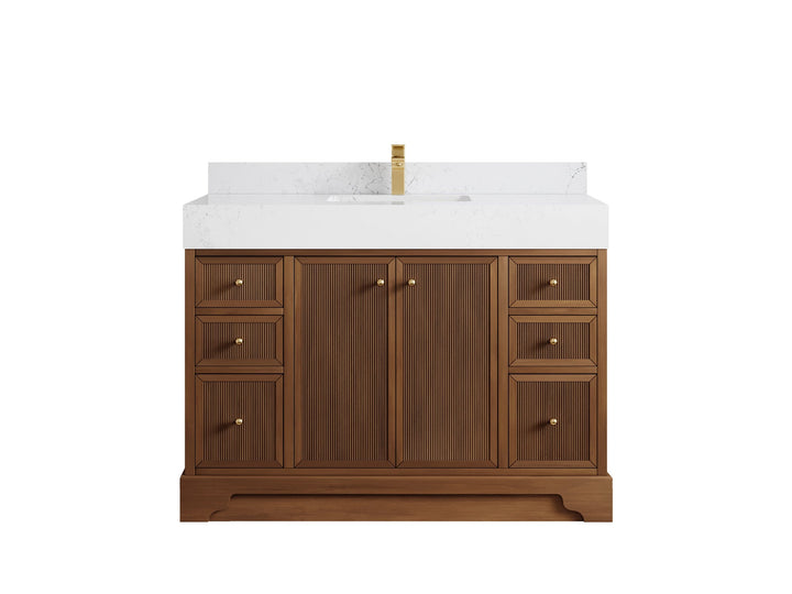 Manhattan Teak Wood 48 in. W x 22 in. D Single Sink Bathroom Vanity - photo 10