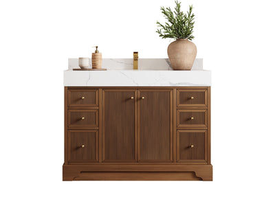 Manhattan Teak Wood 48 in. W x 22 in. D Single Sink Bathroom Vanity - Willow Bath and Vanity
