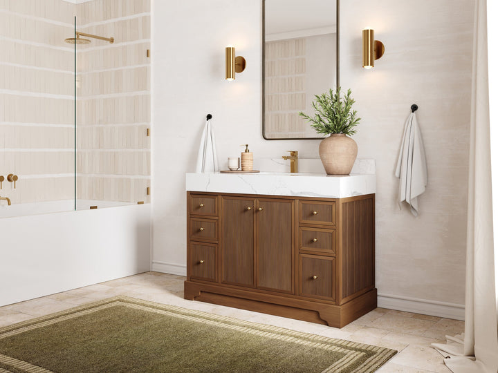 Manhattan Teak Wood 48 in. W x 22 in. D Single Sink Bathroom Vanity - photo 2