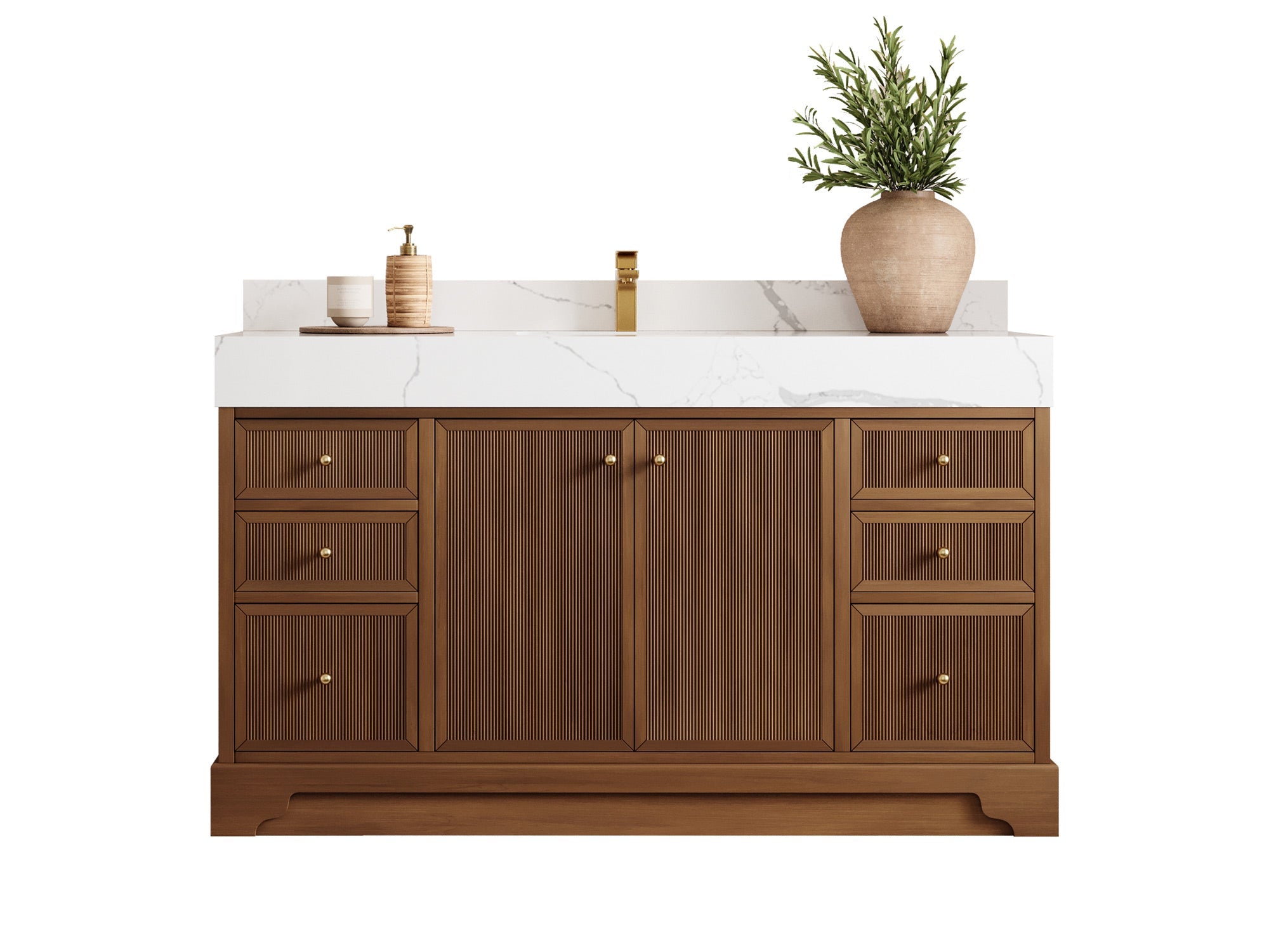 Manhattan Teak Wood 60 in. W x 22 in. D Single Sink Bathroom Vanity - Willow Bath and Vanity