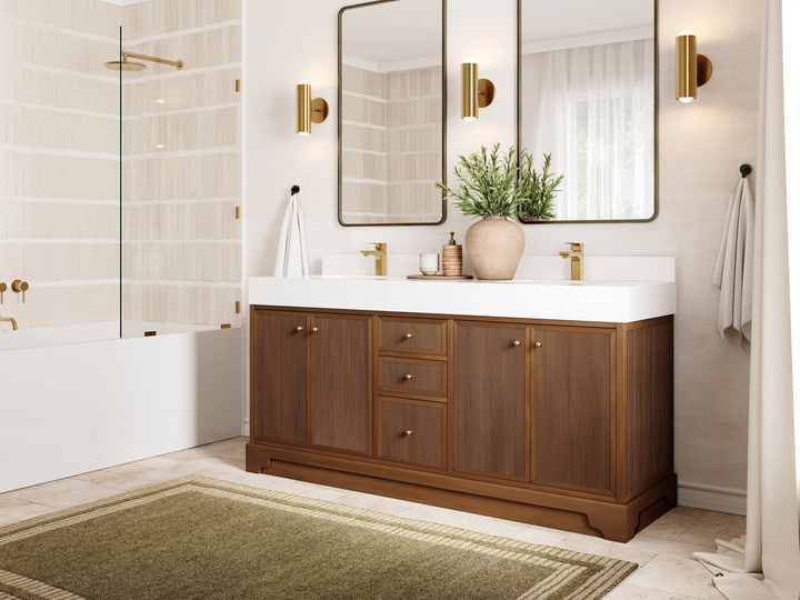 Manhattan Teak Wood 72 in. W x 22 in. D Double Sink Bathroom Vanity - photo 2