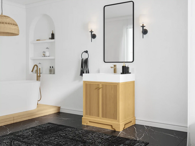 Manhattan White Oak 30 in. W x 22 in. D Single Sink Bathroom Vanity - Willow Bath and Vanity
