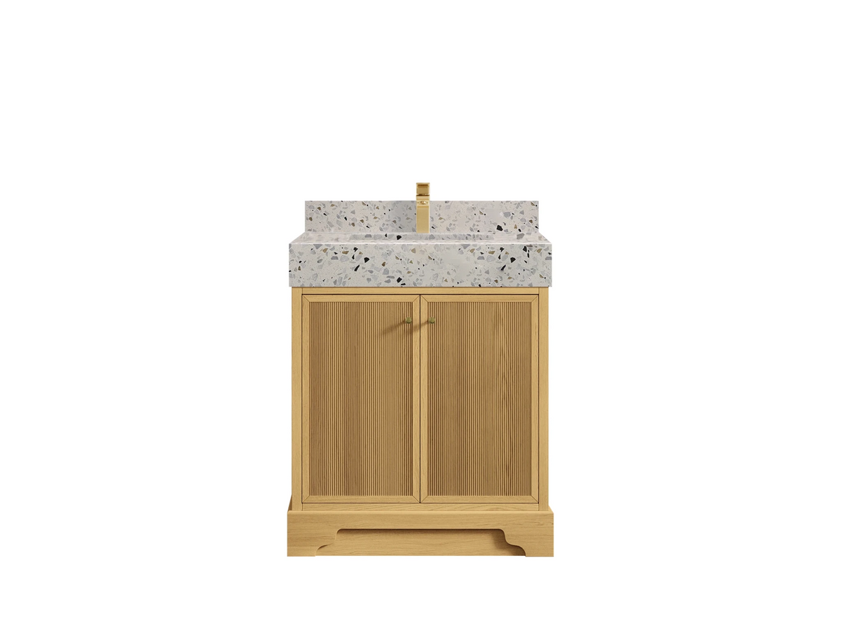 Manhattan White Oak 30 in. W x 22 in. D Single Sink Bathroom Vanity - Willow Bath and Vanity