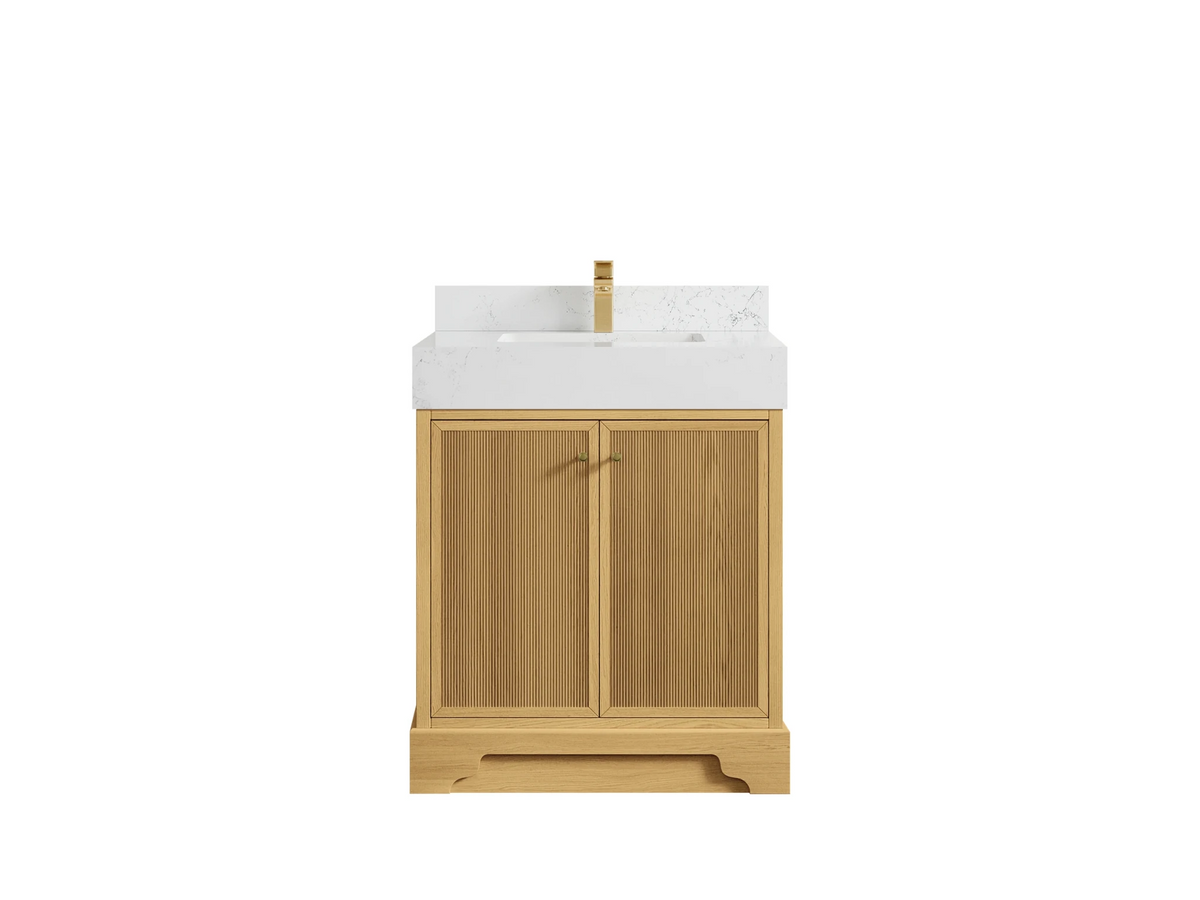 Manhattan White Oak 30 in. W x 22 in. D Single Sink Bathroom Vanity - Willow Bath and Vanity