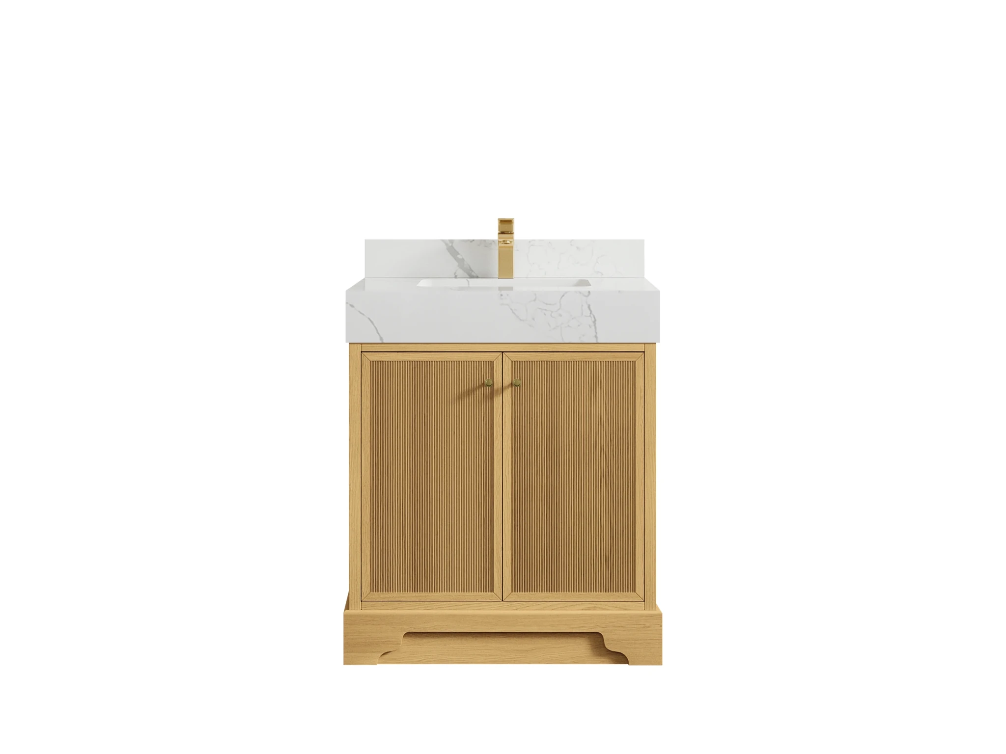 Manhattan White Oak 30 in. W x 22 in. D Single Sink Bathroom Vanity - Willow Bath and Vanity
