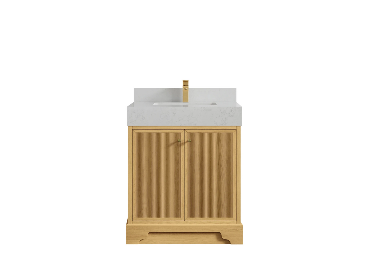 Manhattan White Oak 30 in. W x 22 in. D Single Sink Bathroom Vanity - Willow Bath and Vanity