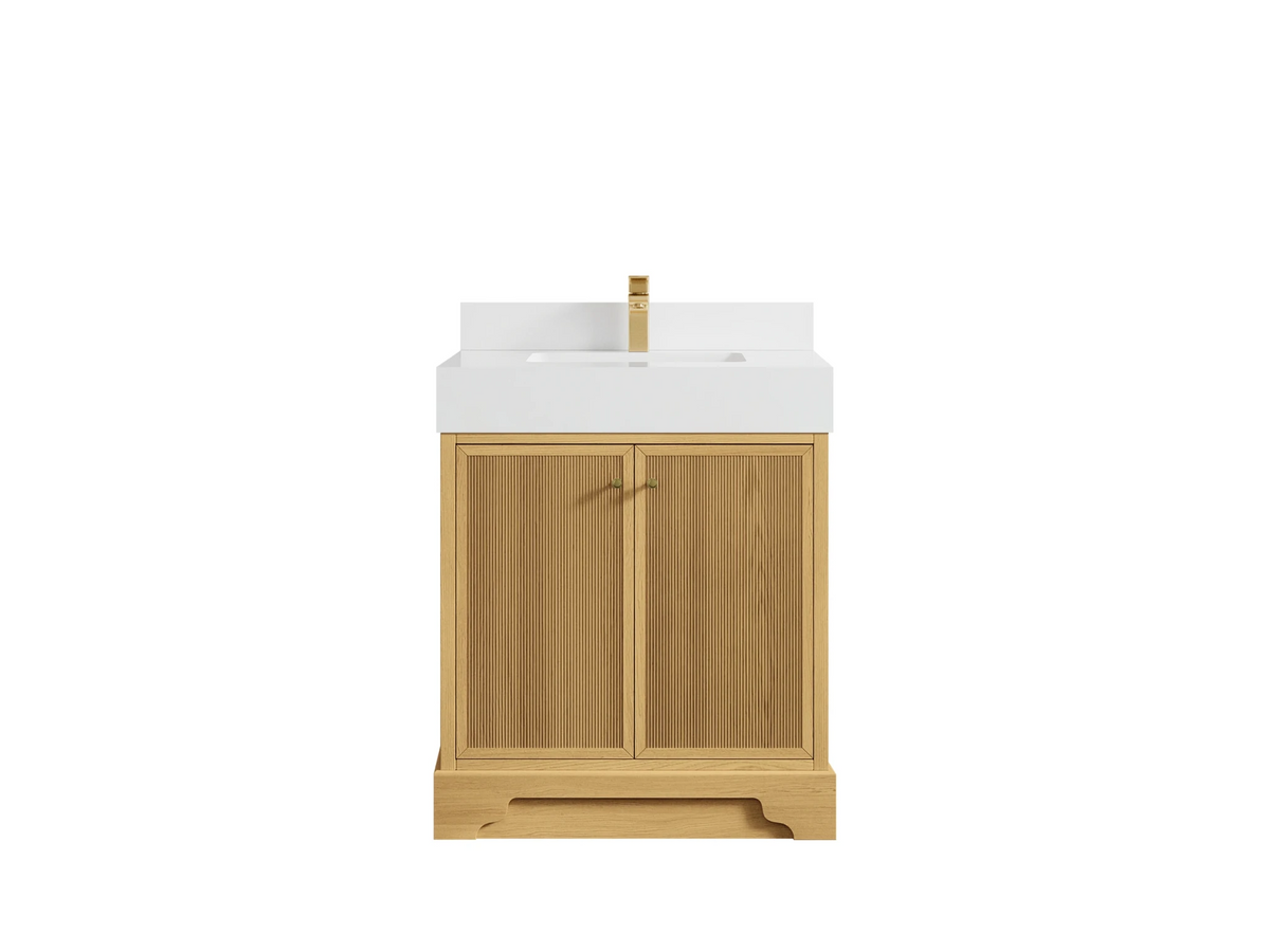 Manhattan White Oak 30 in. W x 22 in. D Single Sink Bathroom Vanity - Willow Bath and Vanity