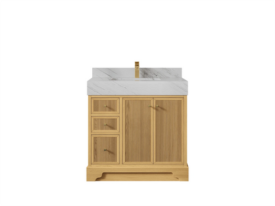 Manhattan White Oak 36 in. W x 22 in. D Center Sink Bathroom Vanity - Willow Bath and Vanity
