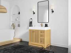 Manhattan White Oak 36 in. W x 22 in. D Center Sink Bathroom Vanity - photo 2