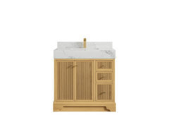 Manhattan White Oak 36 in. W x 22 in. D Center Sink Bathroom Vanity - photo 10