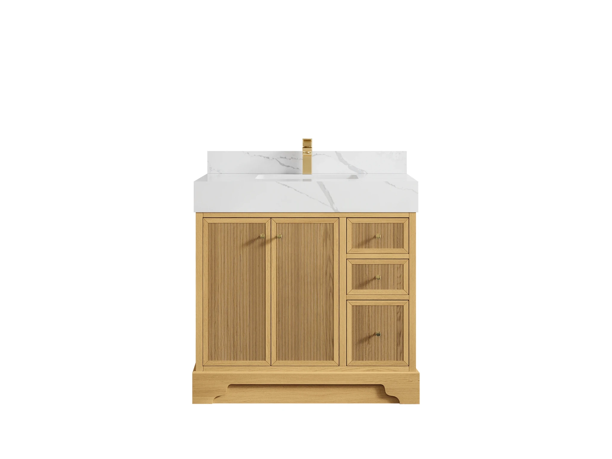 Manhattan White Oak 36 in. W x 22 in. D Center Sink Bathroom Vanity - Willow Bath and Vanity