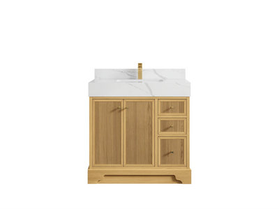 Manhattan White Oak 36 in. W x 22 in. D Center Sink Bathroom Vanity - Willow Bath and Vanity