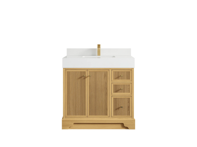 Manhattan White Oak 36 in. W x 22 in. D Center Sink Bathroom Vanity - Willow Bath and Vanity