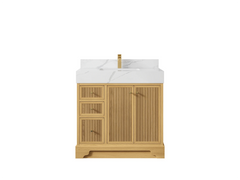 Manhattan White Oak 36 in. W x 22 in. D Center Sink Bathroom Vanity - photo 8