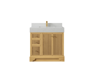 Manhattan White Oak 36 in. W x 22 in. D Center Sink Bathroom Vanity - Willow Bath and Vanity
