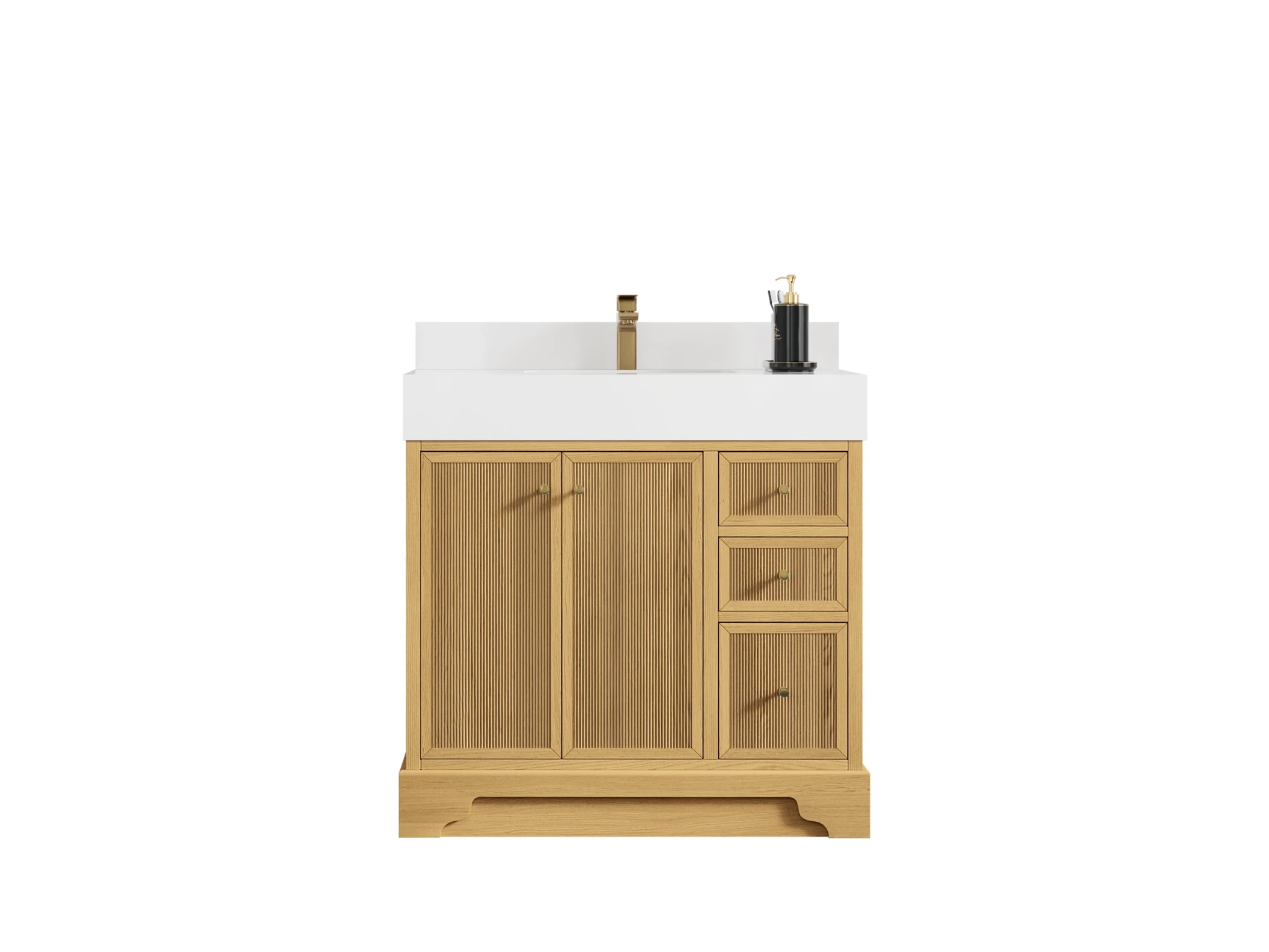 Manhattan White Oak 36 in. W x 22 in. D Center Sink Bathroom Vanity - Willow Bath and Vanity