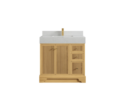 Manhattan White Oak 36 in. W x 22 in. D Center Sink Bathroom Vanity - Willow Bath and Vanity