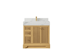 Manhattan White Oak 36 in. W x 22 in. D Center Sink Bathroom Vanity - photo 9
