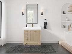 Manhattan White Oak 36 in. W x 22 in. D Center Sink Bathroom Vanity - photo 4
