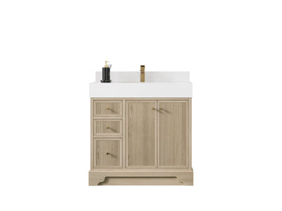 Manhattan White Oak 36 in. W x 22 in. D Center Sink Bathroom Vanity - Willow Bath and Vanity