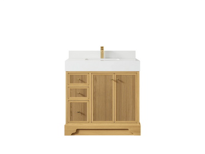 Manhattan White Oak 36 in. W x 22 in. D Center Sink Bathroom Vanity - Willow Bath and Vanity