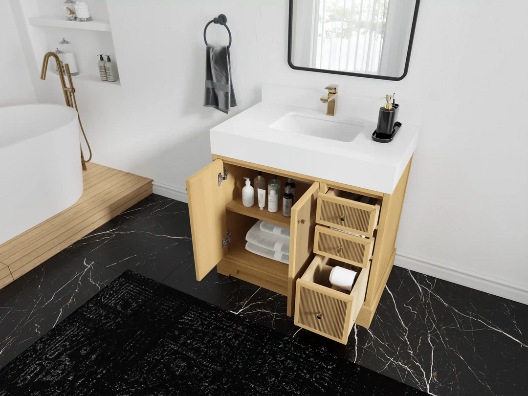 Manhattan White Oak 36 in. W x 22 in. D Center Sink Bathroom Vanity | 
              
                White Oak
                
                  
             - MNH_WHOK_EMP_WT_36CL - photo №3